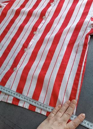 Бавовняна сорочка з короткими рукавами, у смужку, розмір m,l,xl7 фото