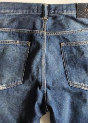 Джинси zara slim fit ripped jeans 34 сині7 фото