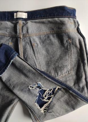 Джинси zara slim fit ripped jeans 34 сині10 фото