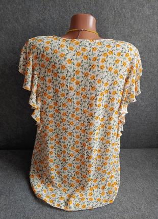 Легкая блуза с воланами из вискозы 48-50 размера3 фото
