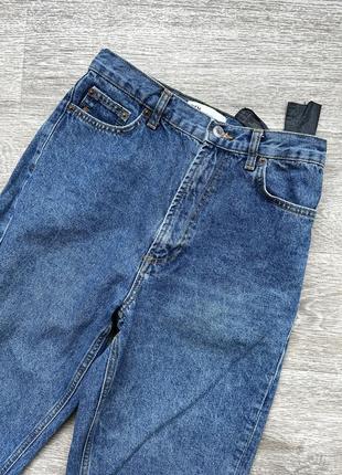 Стильные синие укороченные джинсы мом the petit zara 36/s5 фото