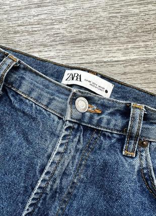 Стильные синие укороченные джинсы мом the petit zara 36/s9 фото