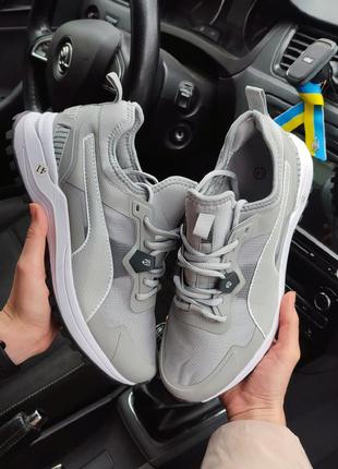 Мужские кроссовки puma optifit grey white серые