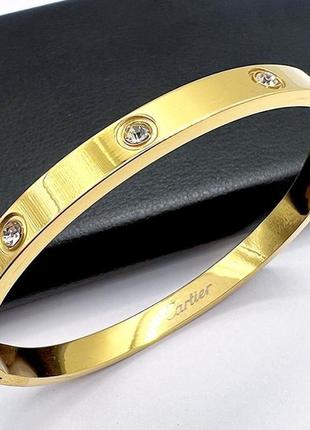 Гіпоалергенний позолочений браслет лав з медичної сталі (stainless steel)