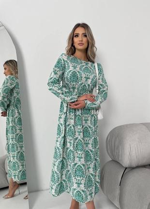 Сукня міді зелена