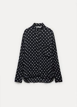 Рубашка, блуза з жатої тканини в горох zara