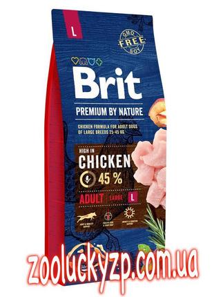 Сухий корм для собак brit premium adult l 15 кг