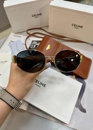 Окуляри celine  овал  оправа метал  коробка , чохол - сумка , серветка , картки очки celine овал опр