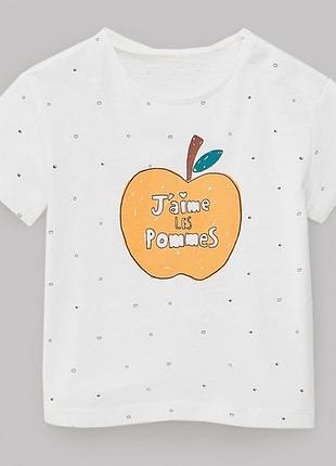 Футболка zara baby girl 🍎 с принтом apple