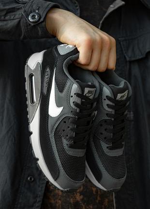 Мужские кроссовки nike air max 90 black grey 40-41-42-43-44-45