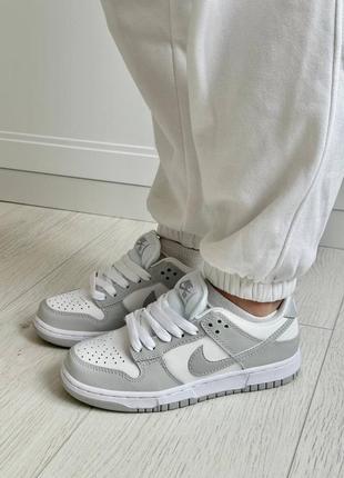 Nike dunk white grey2 фото