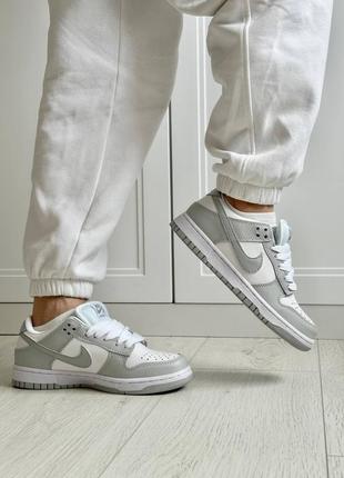 Nike dunk white grey4 фото