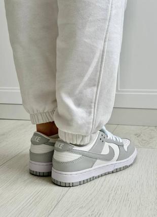 Nike dunk white grey3 фото