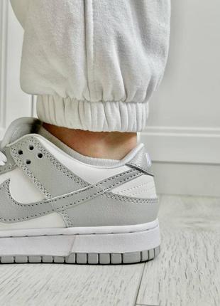 Nike dunk white grey5 фото