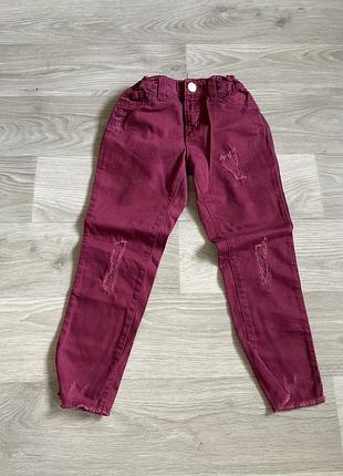 Джинсы весенние бордо h&m 4/5 104/110