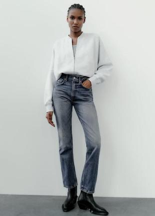 Джинси straight fit high waist zara