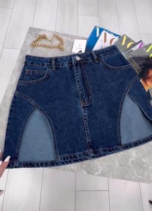 Накладной платеж ❤ турецкая джинсовая юбка с высокими разрезами мини4 фото