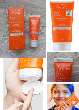 🧡avene sun intense protect spf 50+ сонцезахисний зволожувальний флюїд