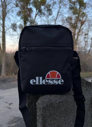 Барсетка ellesse черного цвета / мужская спортивная сумка через плечо элис / барсетка ellesse