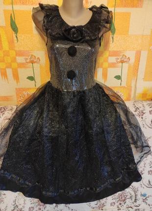 Карнавальное платье ночника, звездное небо, шутовка, ведьмочка, размер м1 фото