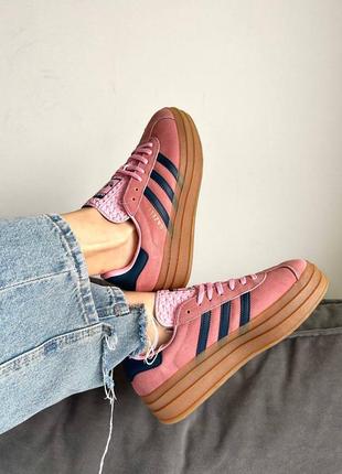 Кроссовки кеды женские adidas gazelle bold pink glow  🎀артикул : 053  🎀материал: замш 🎀производит