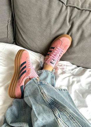 Кроссовки кеды женские adidas gazelle bold pink glow  🎀артикул : 053  🎀материал: замш 🎀производит4 фото