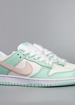 Женские кроссовки 🟢 nike sb dunk white light green найк сб данк1 фото