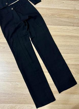 Костюм летний легкий классический черный джинсовый пиджак брюки брюки3 фото