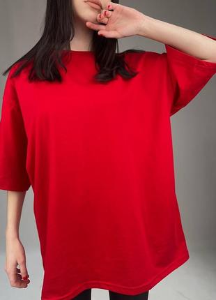 Базова бавовняна футболка оверсайз, жіноча футболка зі спущеним рукавом5 фото