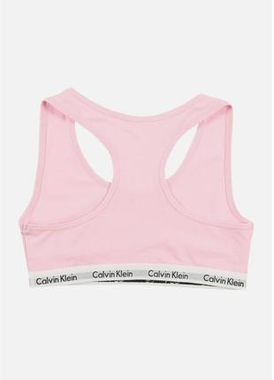 Набор топов calvin klein 8-10 лет стретч-хлопок серый розовый лого детские топики2 фото