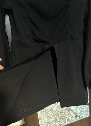 Удлиненная блуза топ, кофта с разрезами и объемными рукавами zara6 фото