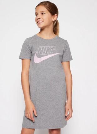 Сукня-футболка nike 137-146 см 9-11 років сіра котонова сукня плаття платье3 фото