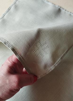 Знижка!🤩набір, сет з трьох якісних лляних серветок оливкового відтінку 29х31😍🫒