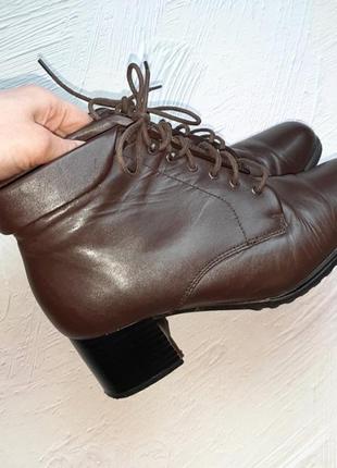 💝2+1=4 стильные шоколадные получёбитки ботинки shoe zone натуральная кожа, размер 366 фото