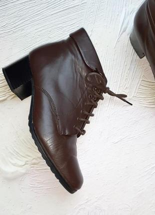 💝2+1=4 стильные шоколадные получёбитки ботинки shoe zone натуральная кожа, размер 362 фото