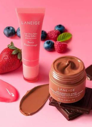 Набор для губ laneige berries n'choco kisses set2 фото