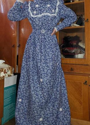 Винтажное чайное платье в стиле laura ashley винтаж коллекционное редкое рустик прованс бохо3 фото