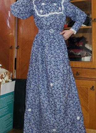 Винтажное чайное платье в стиле laura ashley винтаж коллекционное редкое рустик прованс бохо4 фото