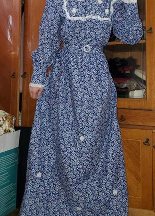 Винтажное чайное платье в стиле laura ashley винтаж коллекционное редкое рустик прованс бохо5 фото