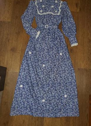 Винтажное чайное платье в стиле laura ashley винтаж коллекционное редкое рустик прованс бохо7 фото