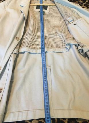 Джинсовый пиджак с кожаными вставками7 фото