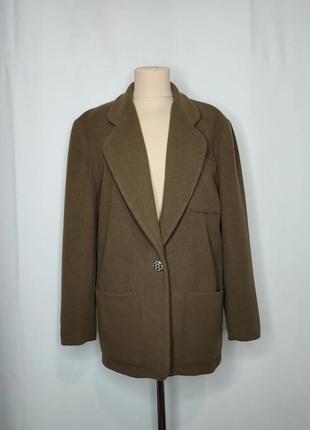 Пиджак коричнево-зеленый, хаки, шерстяной5 фото