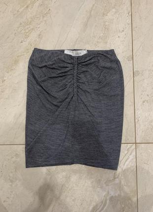 Дизайнерская юбка iro черная шерстяная серая5 фото