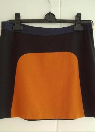 Стильна спідниця із комбінованої тканини відомого іспанського бренду zara2 фото