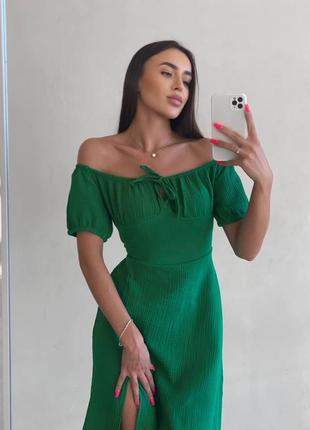 Платье в стиле прованс зеленое3 фото