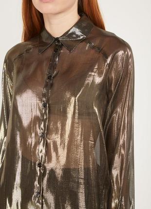 Шёлковая рубашка/блуза с люрексом дорогого бренда3 фото