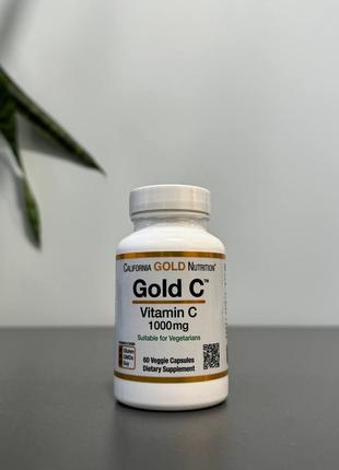 California gold nutrition, gold&nbsp;c, вітамін&nbsp;c, 1000&nbsp;мг, 60&nbsp;вегетаріанських капсул