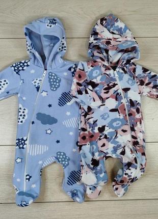 Флісовий ясельний комбінезон для хлопчика або дівчинки зріст 56см-68см