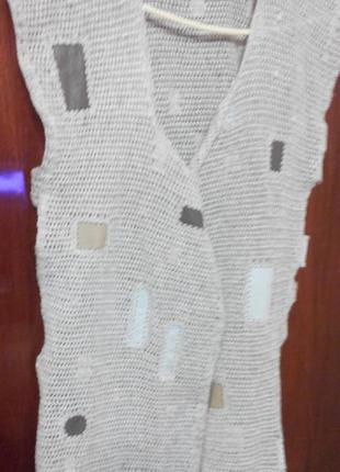 Креативний вязаний кардиган із льняних ниток у стилі бохо1 фото