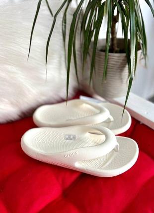 В'єтнамки крокс crocs mellow flip white  білі крокси чоловічі жіночі фліпи унісекс шлепанці